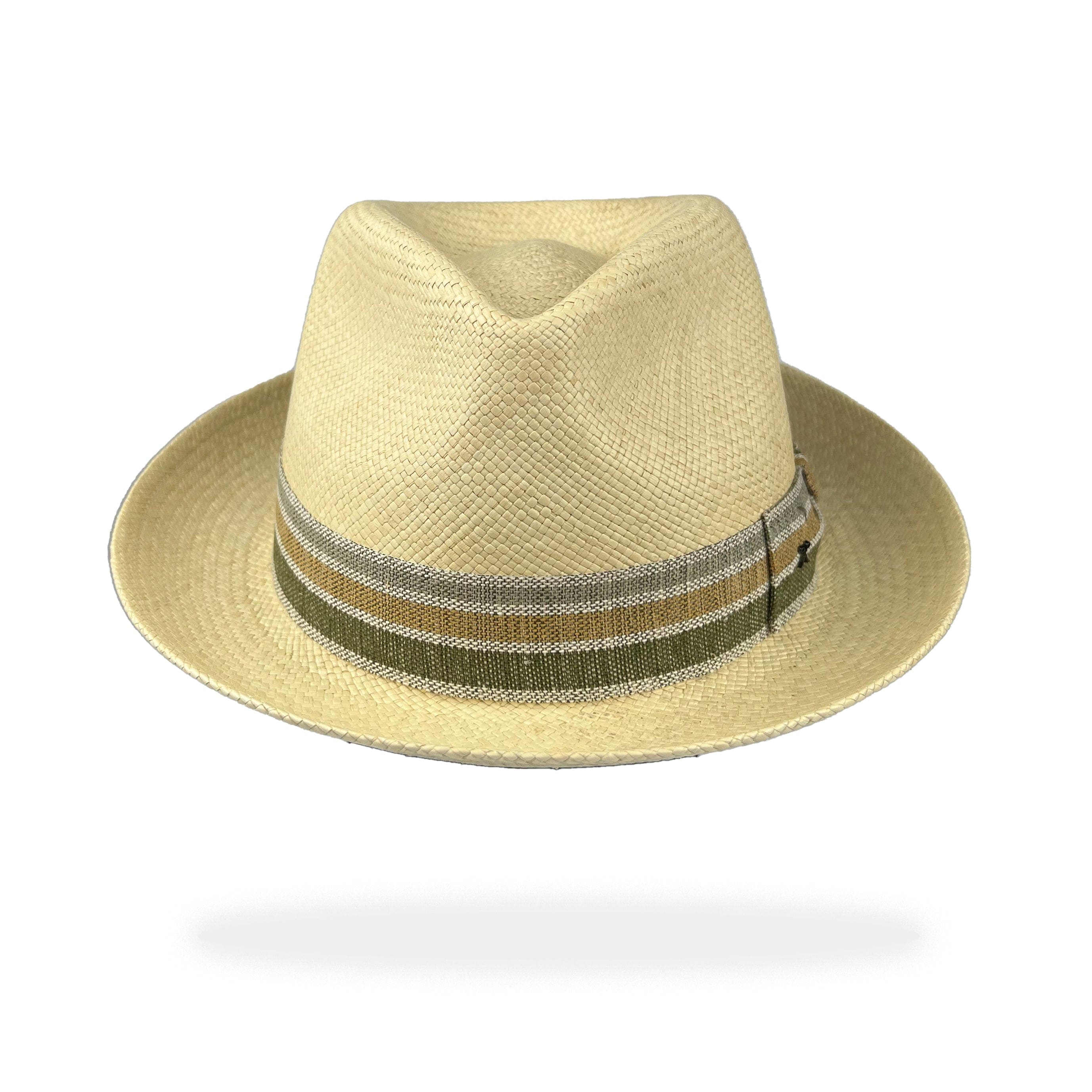 Unisex | Trilby Panama Hat | Olive Multi Band | Made in Italy